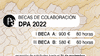 Convocatoria becas DPA // becas colaboración 2022