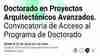 Convocatoria de Acceso al Programa de Doctorado